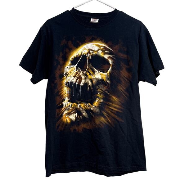 Y2K Style Skull Emo Goth Shirt Size M - Picture 1 of 3